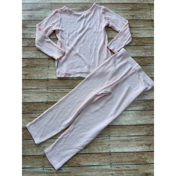 Milk & Coco Light Pink Bamboo Waffle Pajamas 4T - Picture 2 of 5